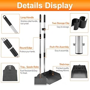   Dog-Pooper-Scooper-for-Large-Dogs-Metal-Aluminum-Tray-and-Spade-Poop-Scoop-Set-with-Adjustable-Stainless-Steel-Long-Handle-Pet-Waste-Removal-Heavy-Duty-Poop-Scooper