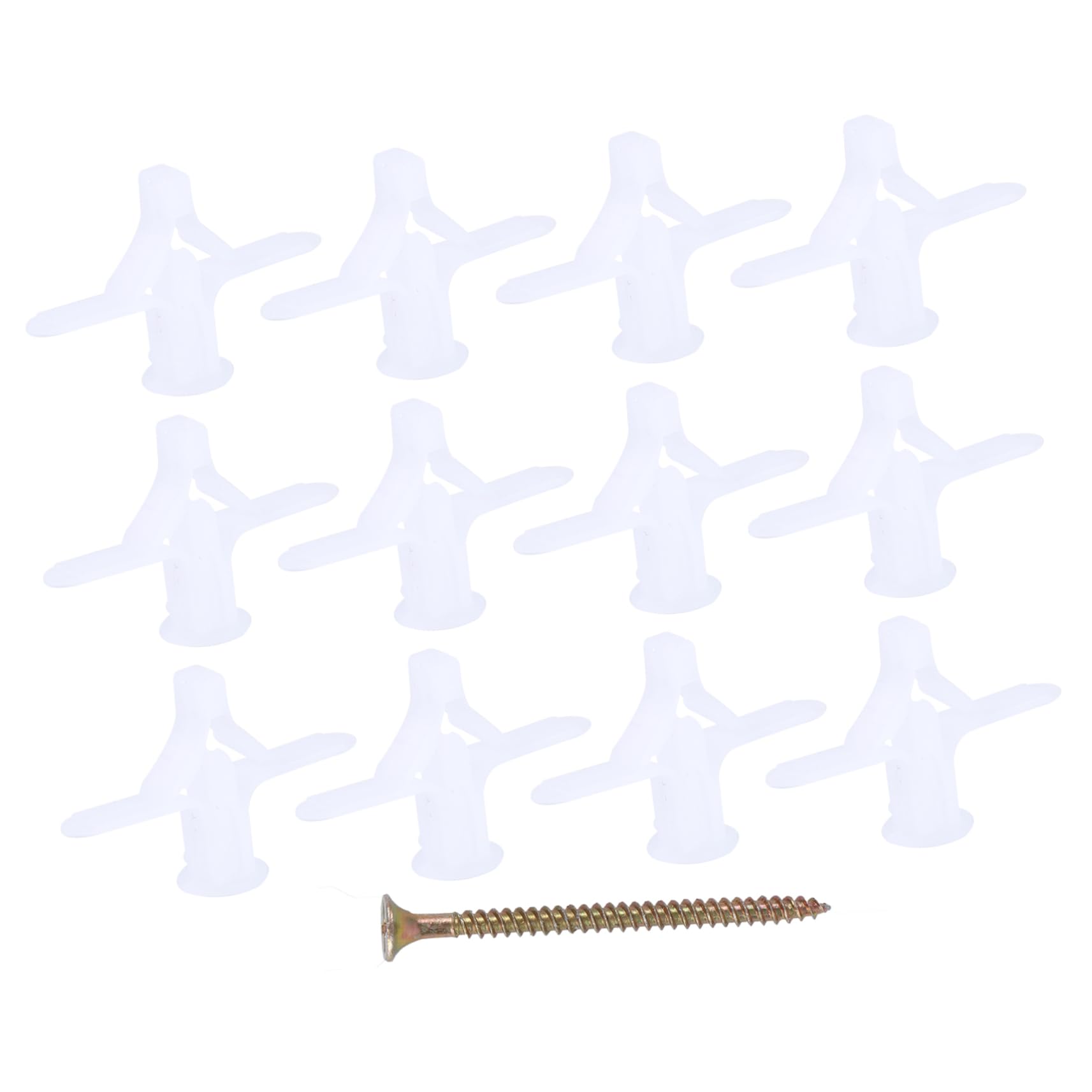 Unomor 100pcs Plastic Expansion Anchor Plugs for Drywall Fixings Lightweight Gypsum Board Hardware Accessories