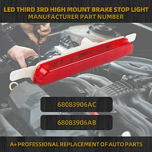 Dasbecan Led 3Rd Third Brake Light Center High Mount Stop Light Compatible With 2008-2019 Dodge Grand Caravan 2008-2019 Chrysler Town & Country Replaces# 68083906Ac 68083906Ab #TOP1