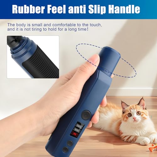 Krallenschleifer für Hunde,2-Gang 8000/9500 U/min mit LED-Beleuchtung,Hunde Krallenschneider 45dB Leise Lärm,USB-aufladbar mit Mittelgroße und Kleine Hunde
