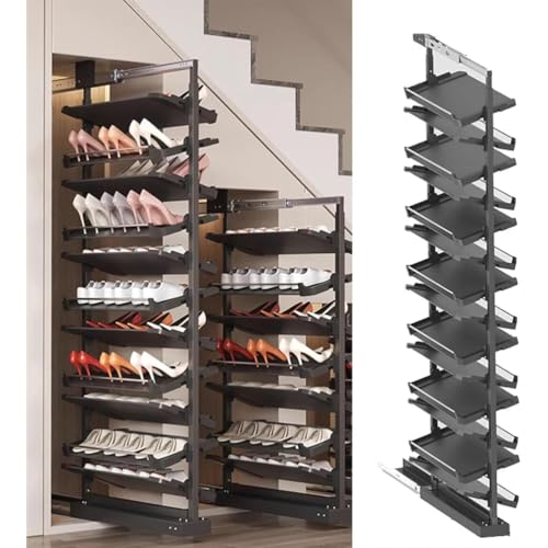 Genérico Zapatero Giratorio de 360°, Organizador de Metal Delgado y Alto de 13 Niveles para armarios pequeños, solución de Almacenamiento Botas, Zapatillas y Tacones.