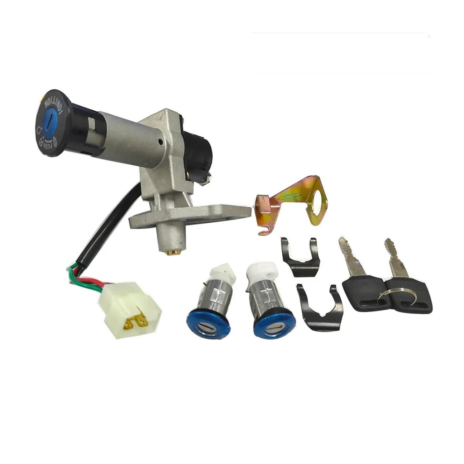 Bloqueo De Encendido para Jonway GY6 50cc 125cc 150cc Scooter 4 Enchufe De Cable Asiento del Interruptor Encendido La Motocicleta con 2 Llaves Conjunto Bloqueo Cerradura