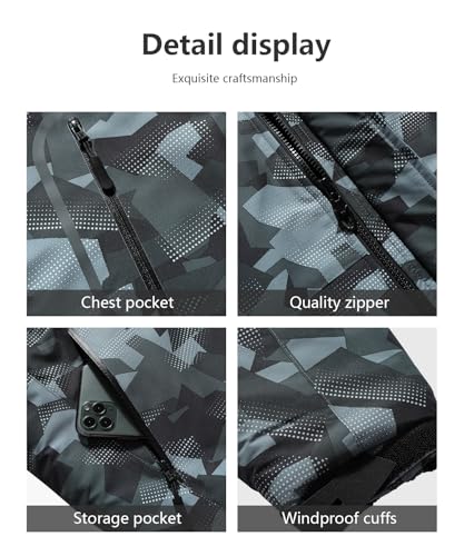 Image of Men's Mountain Winter Coat Warm Fleece Ski Snow Jacket Waterproof Raincoat with Hood