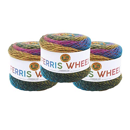 Image of Lion Brand Yarn, Ferris Wheel Crochet Yarn, Summer Day, Multicolor, 3 Pack