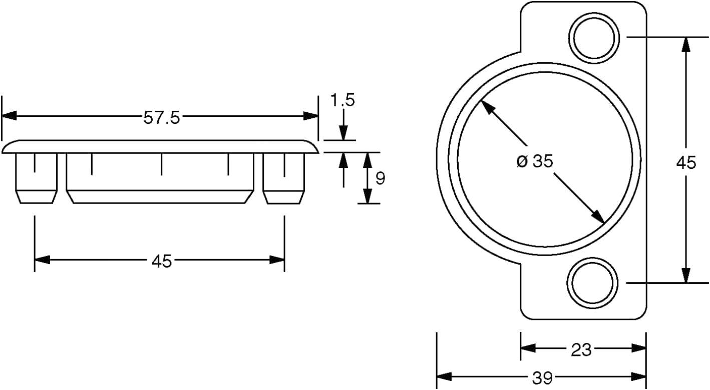 100 Pack Rok Hardware 1-3/8" (35mm) White Plastic Hole Cover Plug for Concealed Hinge Cup and Screw Dowel Holes, ROKHP35WH2