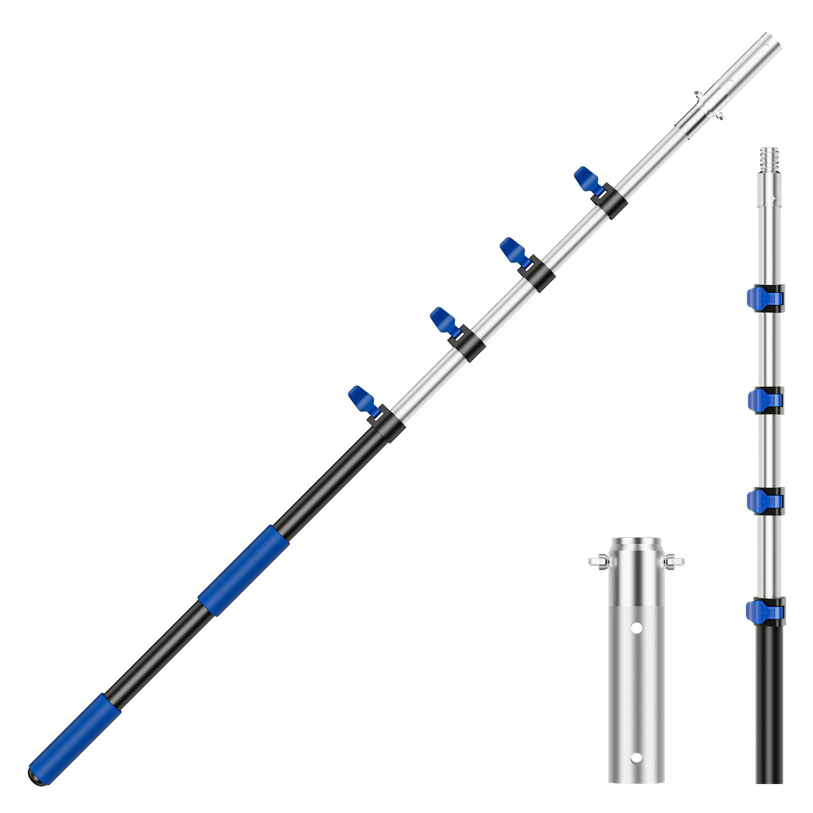 Amazon.com : Pool Pole Telescopic 20FT Heavy Duty Upgraded Aluminum, 20 Ft  Extension/Extendable Telescoping Tool for Above Ground/Inground Swimming  Cleaning Supplies Accessories, Leaf Skimmer/Brush/Net/Vacuum/Mesh : Patio,  Lawn & Garden
