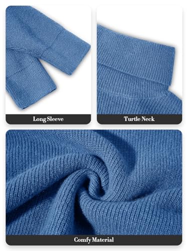 Image of Womens Turtleneck Oversized Sweater Batwing Chunky Pullover Sweater Casual Fall Loose Knit Jumper Top
