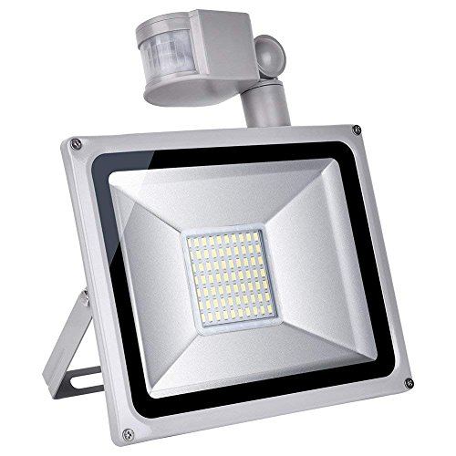 50W Projecteur Led Exterieur Detecteur de Mouvement, Luminaires Éclairage extérieur et Intérieur IP65 étanche, Lampe Led Spot pour Jardin, Cour, Couloir, Mur (Blanc Froid, 6000K)
