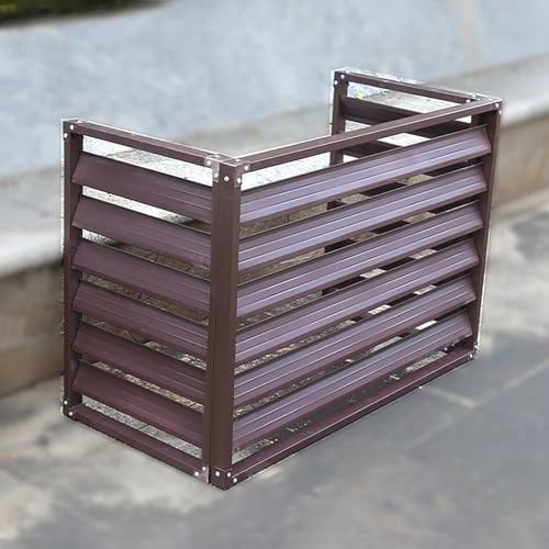 Funda para aire acondicionado al aire libre, cubierta protectora para todo tipo de clima para unidades de aire acondicionado, pantalla de privacidad independiente y caja de basura de aluminio, soporte