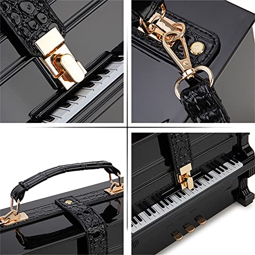 Piano Shaped Purse Handbag Women Crossbody Shoulder Bag Acrylic Unique Novelty Box Shaped Piano Purse Top Handle Clutch Bag3