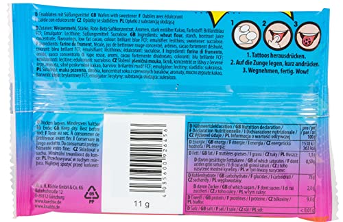 Küchle Zungen-Tattoos – Kinder-Oblaten – Knabber-Esspapier – Süßigkeiten Kindergeburtstag – 3 x 25 Tattoos – 3 x 11g