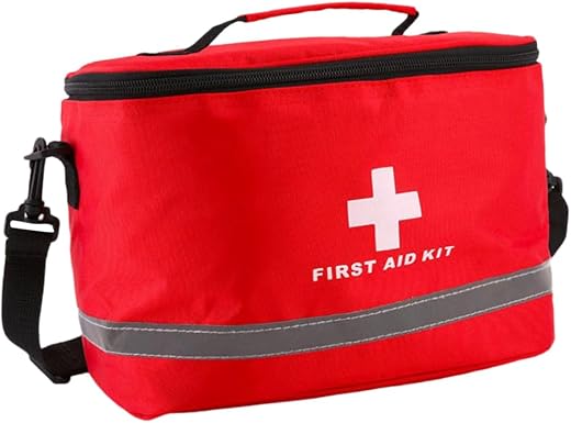First Aid Bag Empty Medical Storage Bag Medicine Pouch Shoulder Bag for Home Car Outdoor Travel Camping Hiking Red