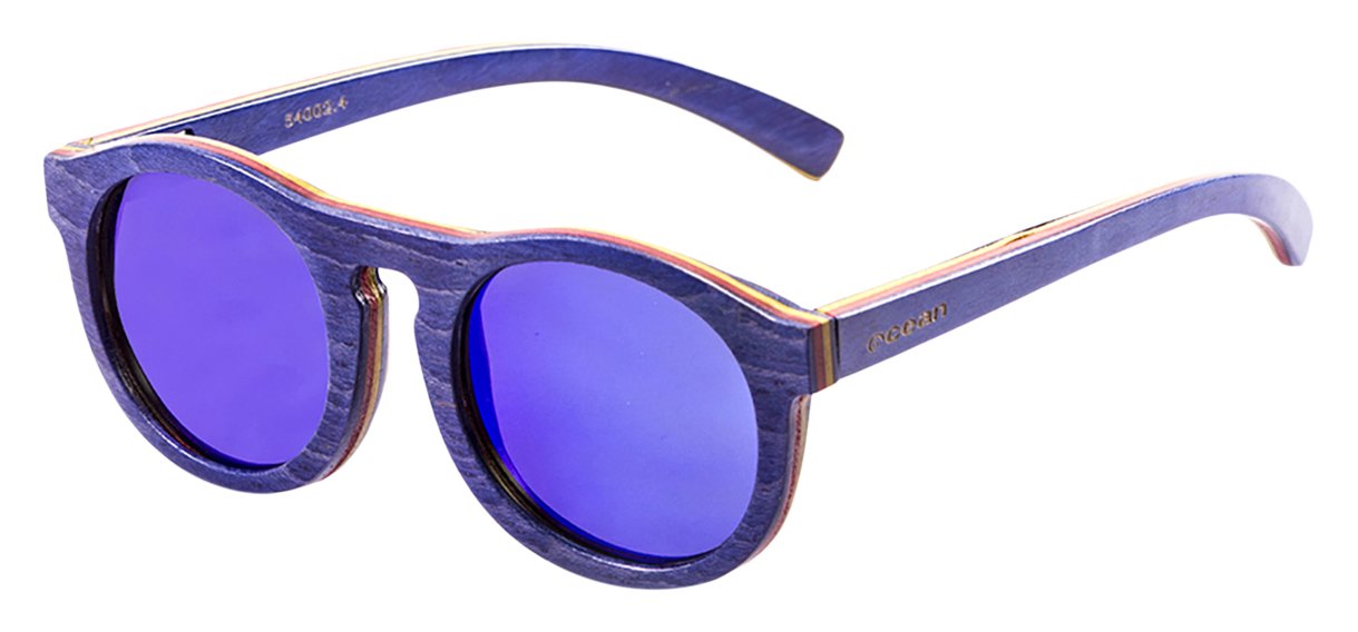 Ocean Glasses Ocean Fiji Blue Wood Frame and Revo Lens Sunglasses