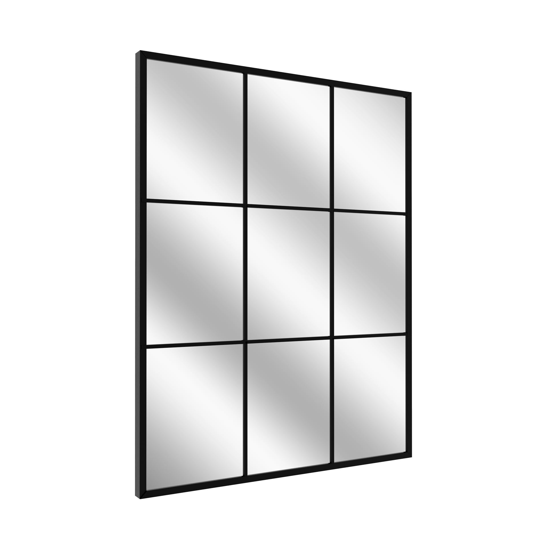 STYLER Specchio Jake 69 x 95 cm, moderno specchio da parete in nero, design a griglia simmetrica, specchio da parete rettangolare in stile industriale, per corridoio, camera da letto, soggiorno