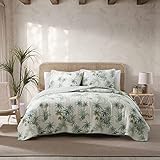 Tommy Bahama - Serenity Palm Collection - Quilt - 100% Cotton, Soft & Breathable for All Seasons, Pre-Washed for Added Comfort, Queen, Blue