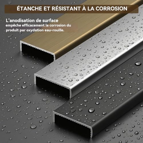 Perfil de ángulo de aluminio anodizado de 100 cm con acabado estético moderno 7