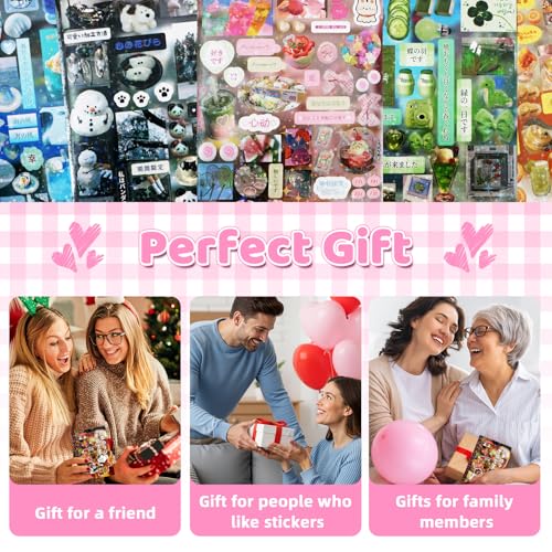 Image of 800Pcs Cute Scrapbook Stickers Travel Y2k Japanese Sticker Book for Adult Kawaii Korean Stickers for Journaling Heisei Retro Aesthetic Sticker Manga Style Decor for DIY Crafts Junk Journal Gifts Radio