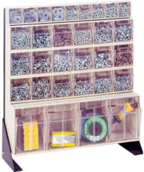 24 in. QFS124-31 Single Sided White Tip Out Bin Floor Stand