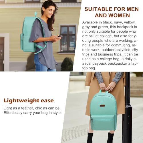 PC+ABS Durable Carry-On Luggage with Spinner Wheels TSA Lock，20-Inch with Waterproof Weekend Backpack Wash Bag(Mint Green) image 6