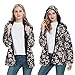 RISISSIDA Women Casual Reversible Lightweight Jacket with Hood Spring Fall,Transition Zipper Up Waterproof Raincoat Black L