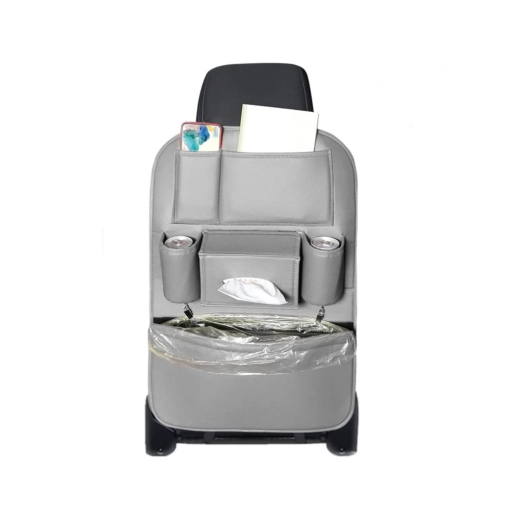 SENYAZONUniversal Car Seat Organizer, 4th Generation Enhanced Car Rear Seat Organizer, Waterproof PU Leather Car Tidy Organizer 1pcs (Gray)