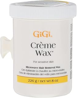 Gigi Crème Wax Microwave Hair Removal Wax for Face & Body, Gentle Soft Wax Formula for Fine To Coarse Hair, At-Home Waxing, 8 Oz