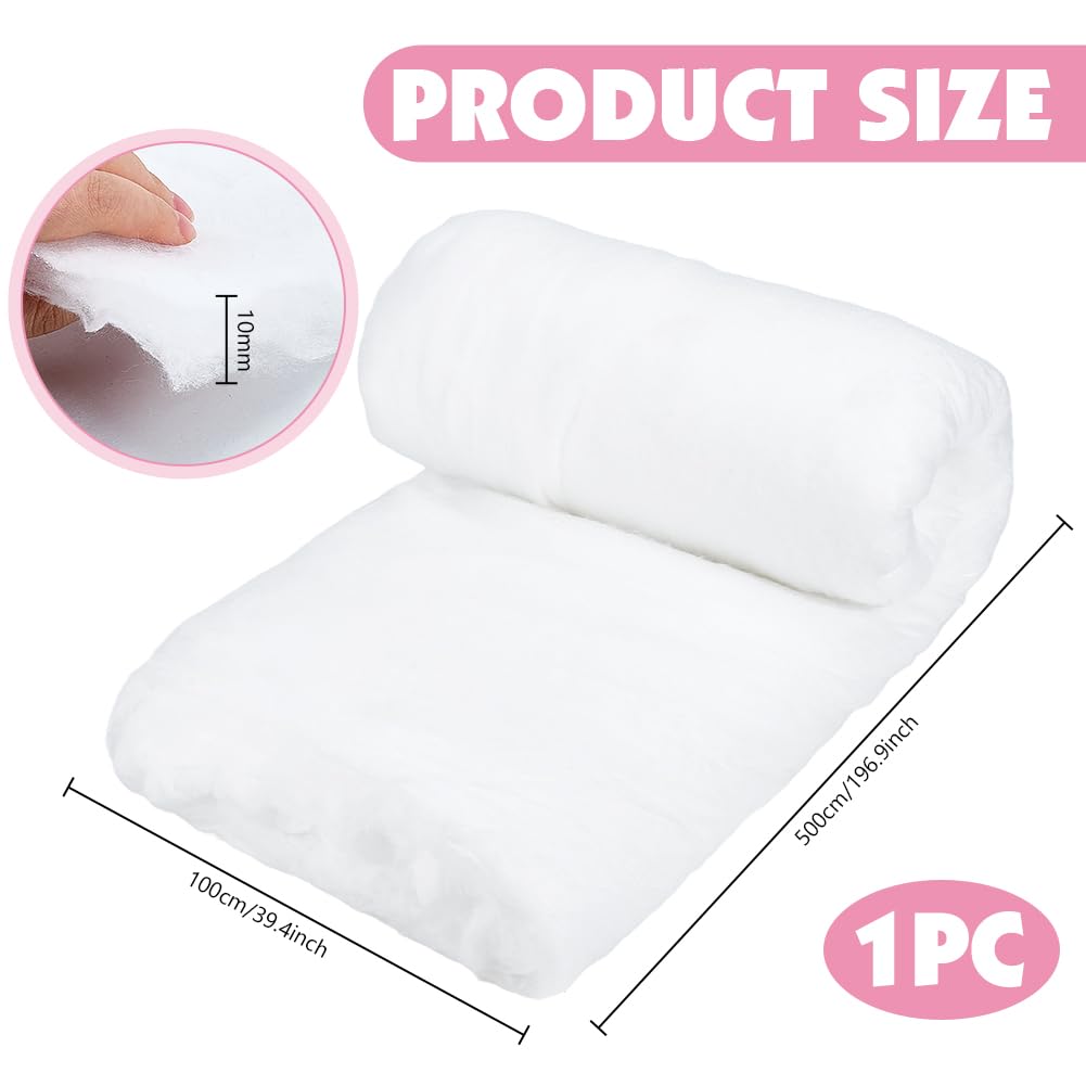 PH PandaHall 5x1m Cotone per Imbottitura Imbottitura per Trapunte, Imbottiture Resistente al Calore per Trapuntatura Cuscini Bambole Cuscino Fai da Te