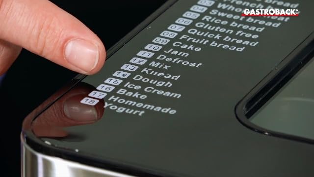 Bild 6 - GASTROBACK Brotbackautomat Advance - Vollautomatische Brotbackmaschine + 18 Programmen inkl. Joghurtmaschine, Timer-Funktion, Zutatenfach, Sichtfenster, Brotautomat / Backmaschine in Edelstahl Optik