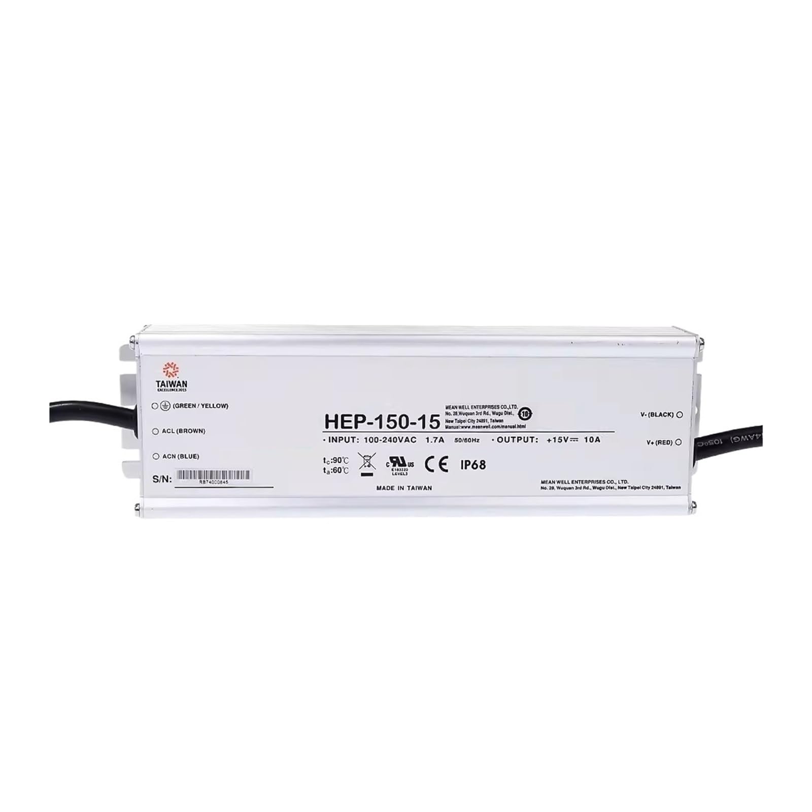 Alimentation HEP-150-24A étanche AC/DC tension constante 24V 6.3A
