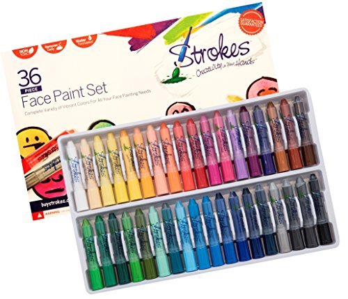 Face Paint Set 36 Vibrant Colors, Conforms to US Cosmetic Safety Standards, Vibrant and Neon Colors, Removes with Water