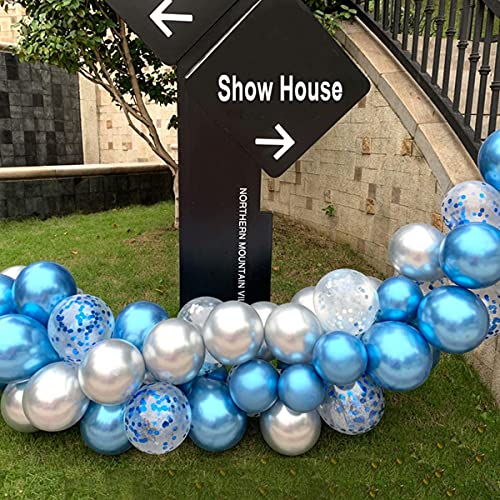 Image of Toyshine Blue Metallic Balloons for Party 50 pcs 12 inch Thick Latex balloons for Birthday Wedding Engagement Anniversary Festival Picnic Family Party Decorations-Blue