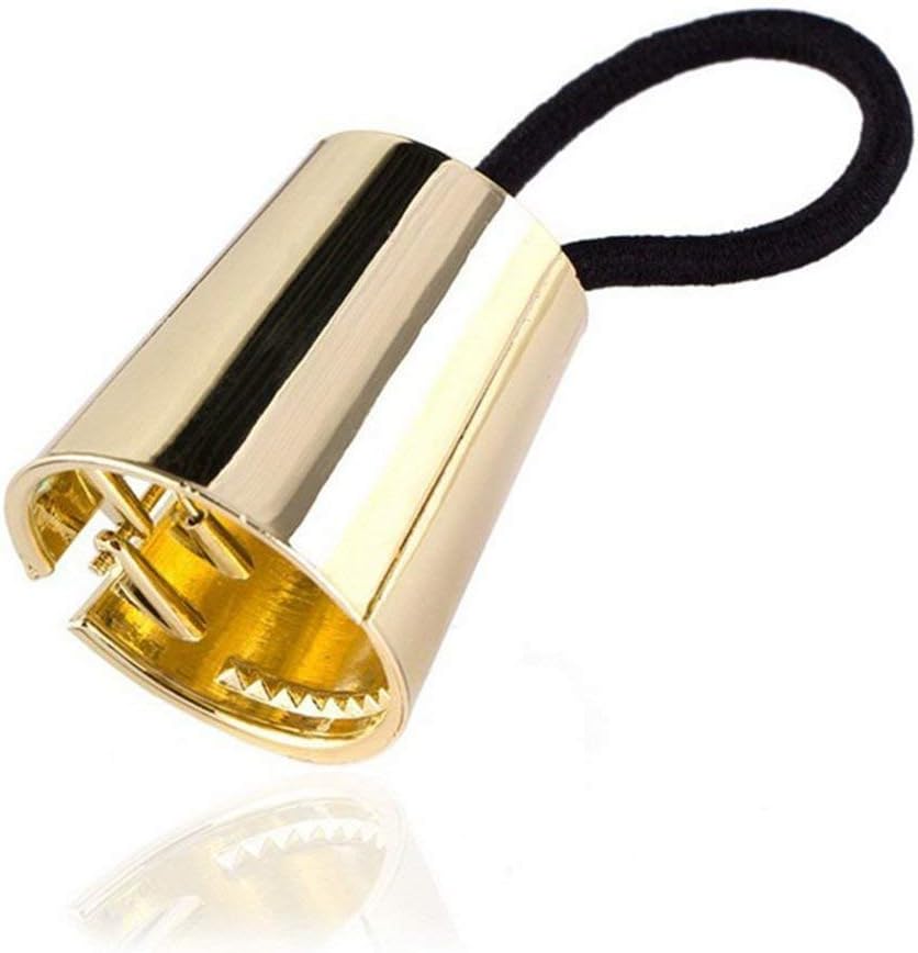 Gothic Punk Metal Hair Accessories - Elastic Ponytail Cuffs, Clips, Headbands, and Holders for Women and Girls in Gold