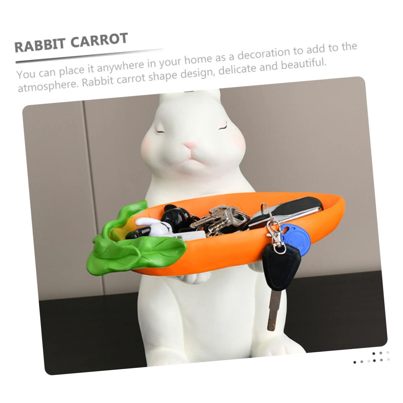 BESPORTBLE Plateau à Clés Lapin De Dessin Animé Assiette De Rangement pour Clés Récipient Décoratif Résine Plateau De Rangement pour Accessoires