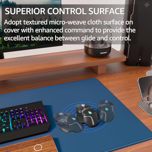 image for KTRIO Large Gaming Mouse Pad with Stitched Edges, Extended Mousepad wi