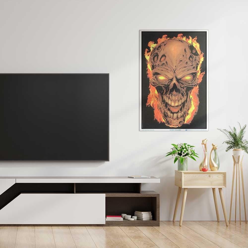 Amazon.com: Scorpio Posters Flaming Skull Blacklight Poster