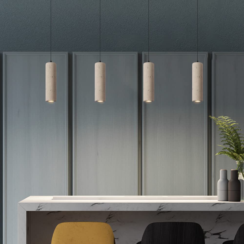 Genérico Lámpara De Araña De Cemento, con Tubo Cilíndrico Largo, Inoxidable Y Fácil De Limpiar, De Techo, Adecuada para Salón, Comedor Y Dormitorio (Height 4 * 30cm Warm Light)