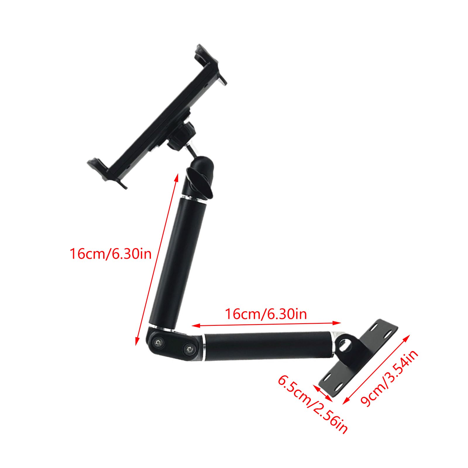 Supporto da parete per tablet, braccio lungo regolabile con due morsetti estensibili per qualsiasi impostazione, contiene 4 dispositivi da 13 pollici Supporto per tablet aziendale