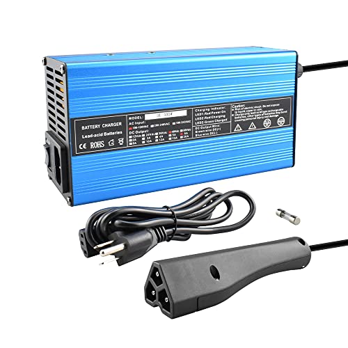 Abakoo 48V 6A Golf Cart Battery Charger for Ez-Go EZgo TXT, with RXV Plug 3 Prong, Blue