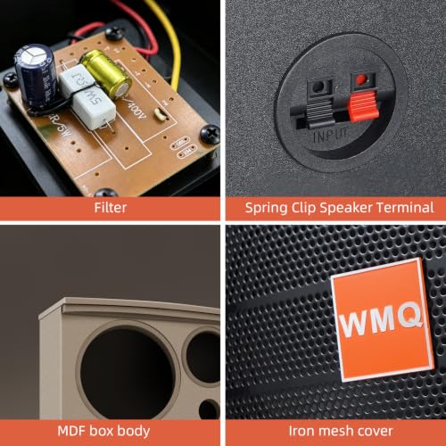 Image of 6.5 inch 2-Way Karaoke Speakers Pair, 600W Peak, Built-in Crossover