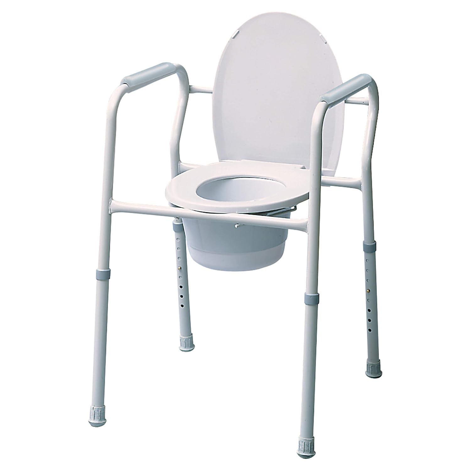 Lumex Silver Collection 3-in-1 Bedside Commode, Steel, 7103A-1