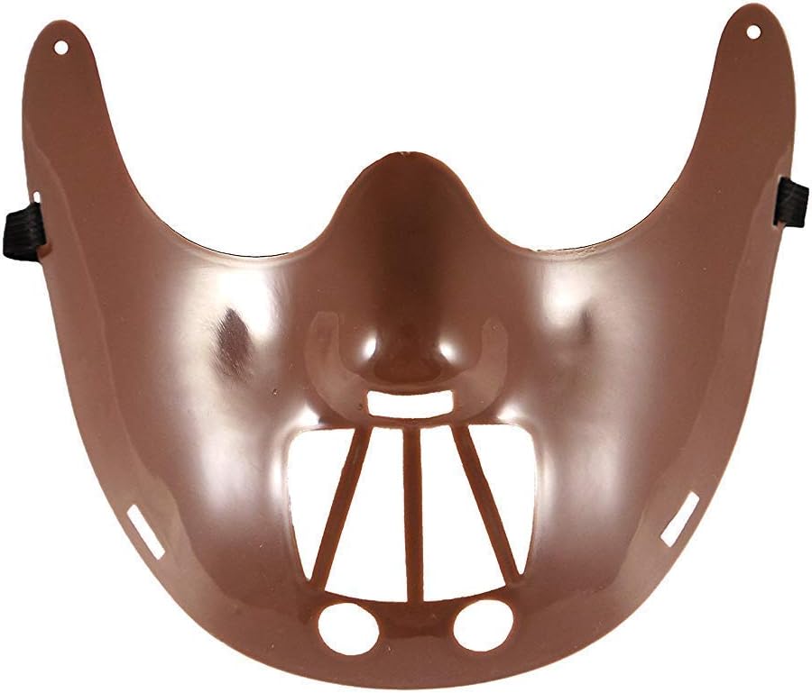 Adults Halloween Brown Cannibal Half Face Mask Fancy Dress Accessory