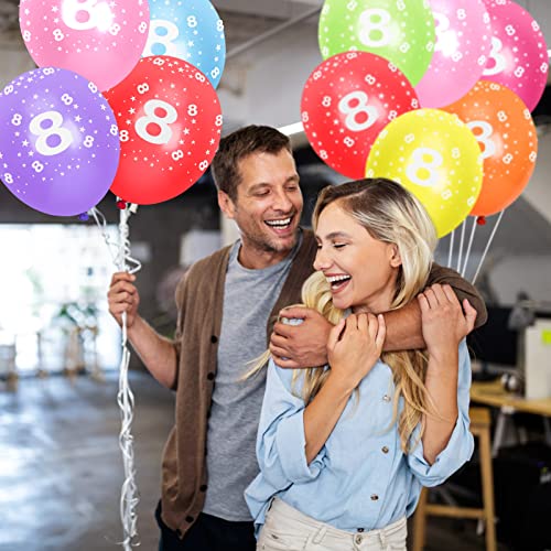 8Th Birthday Balloons, 12" Multicoloured Numbers Printed Latex Age Balloons, Birthday Digit Balloons 8 For Girls Boys 8 Year Old Birthday Decorations, 8Th Anniversary Party Supplies (Pack Of 10) #TOP5