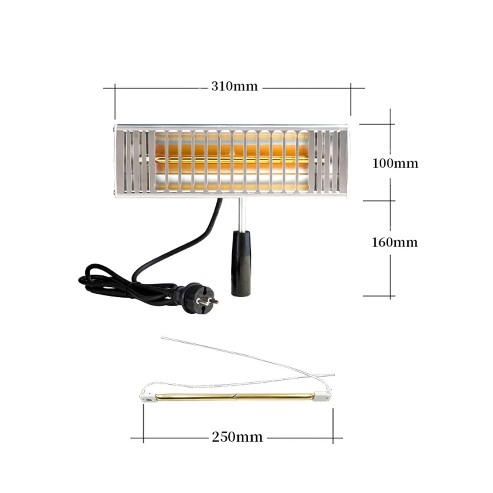 Lampa Susząca Na Podczerwień Do Utwardzania Lakieru Ręczny Grzejnik Na Podczerwień O Krótkiej Fali Złota Tuba 1000 W Do Napy Samochodu Przenośny