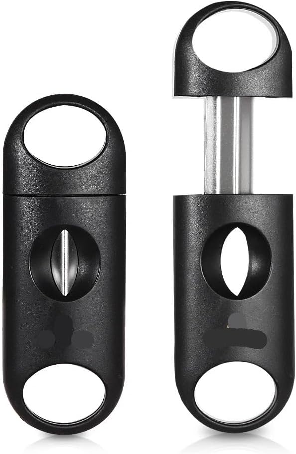 Cigar Cutter Plastic V-Shaped Guillotine Slicer Portable Metal Stainless Steel Smoking Accessories Tool(A)