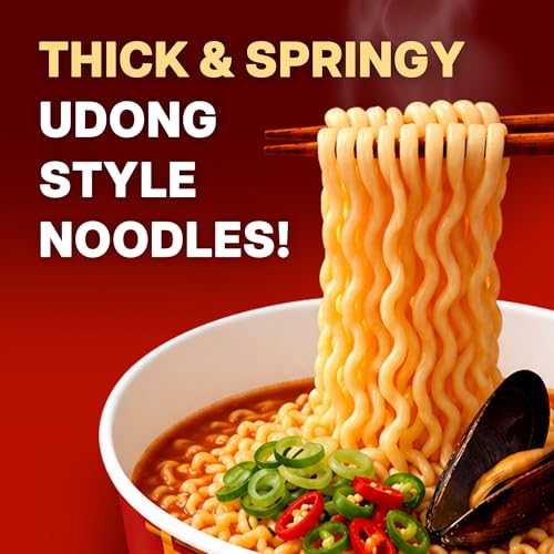 Image of Nongshim Ramen Noodles, Gourmet Instant Ramen cup, Premium Microwavable Noodle Soup, Neoguri Spicy Seafood, 2.64 Ounce (Pack of 6)