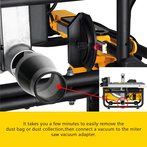 Table Saw Vacuum Adapter Replacement for Dewalt DWE7491RS DWE7491 Table Saw Dust Collector Suitable for Connecting 2 1/2\" Table Saw Outlet Connected to 1 7/8\" Shop Vac Hose, 1Pcs - Thumbnail 4