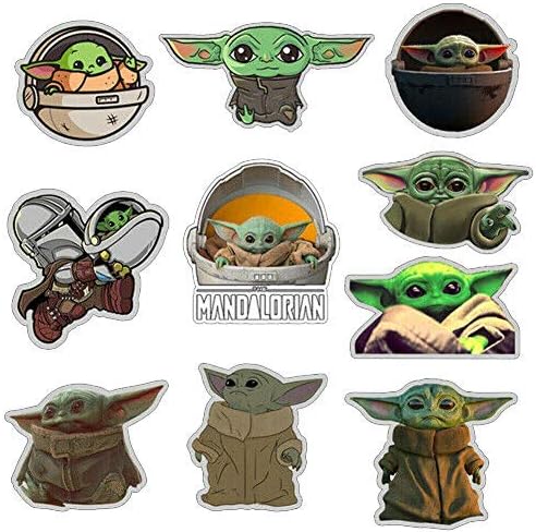 Lot De 10 Stickers Autocollants Vinyle Impermeables Mandalorian Baby Yoda Amazon Fr Cuisine Et Maison