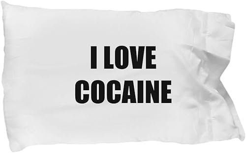 I Love Cocaine Pillowcase Pillow Cover Case Funny Gift Idea for Bed Body King Queen Set Standard Size 20x30