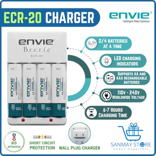 Image of AA or AAA Battery Charger | Beetle ECR-20 Charger | for Ni-CD or Ni-MH Cells| Charger Only