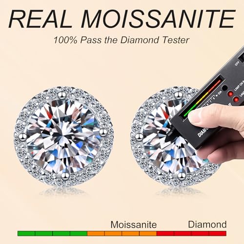 Christmas Gifts Moissanite Earrings, S925 Sterling Silver Earrings Studs Hypoallergenic Anniversary Birthday Gifts for Wedding Engagement Women2